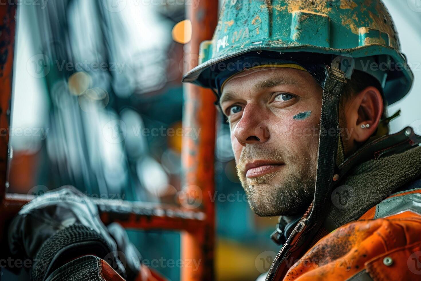 A skilled crane operator expertly maneuvering heavy materials, showcasing precision and expertise in a construction environment. photo
