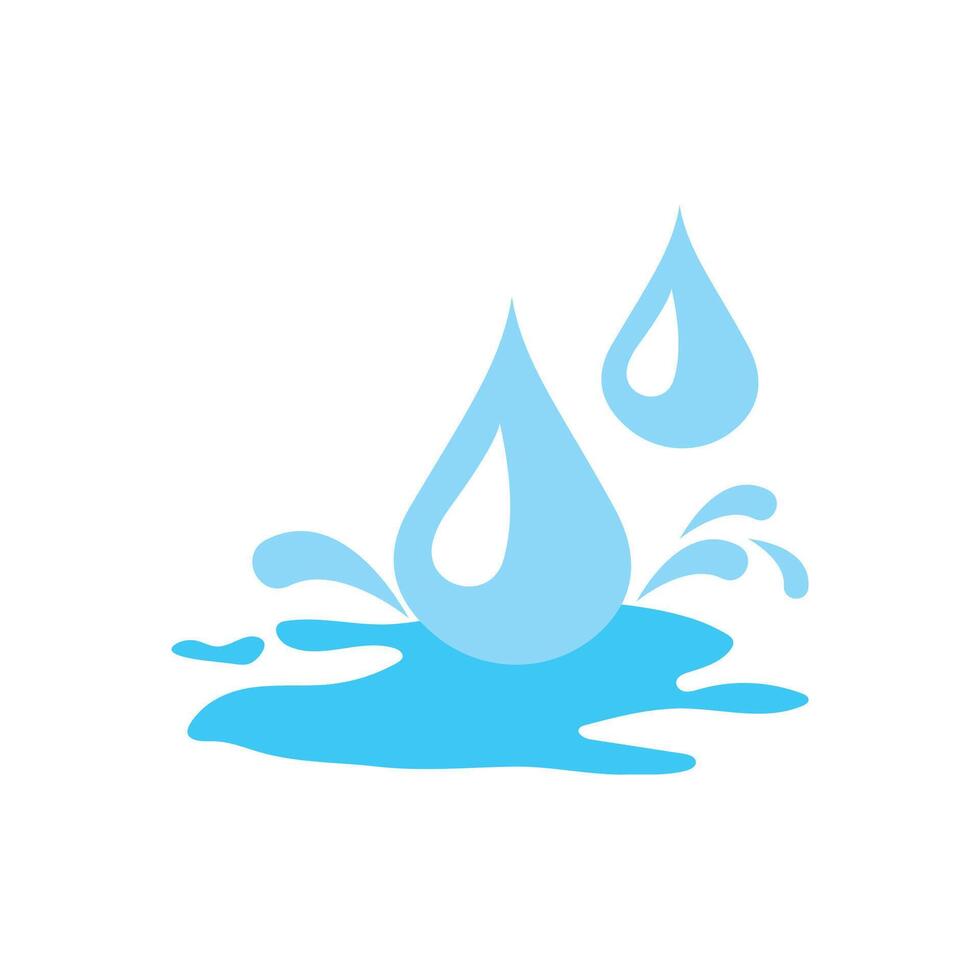 Blue water drop logo icon vector