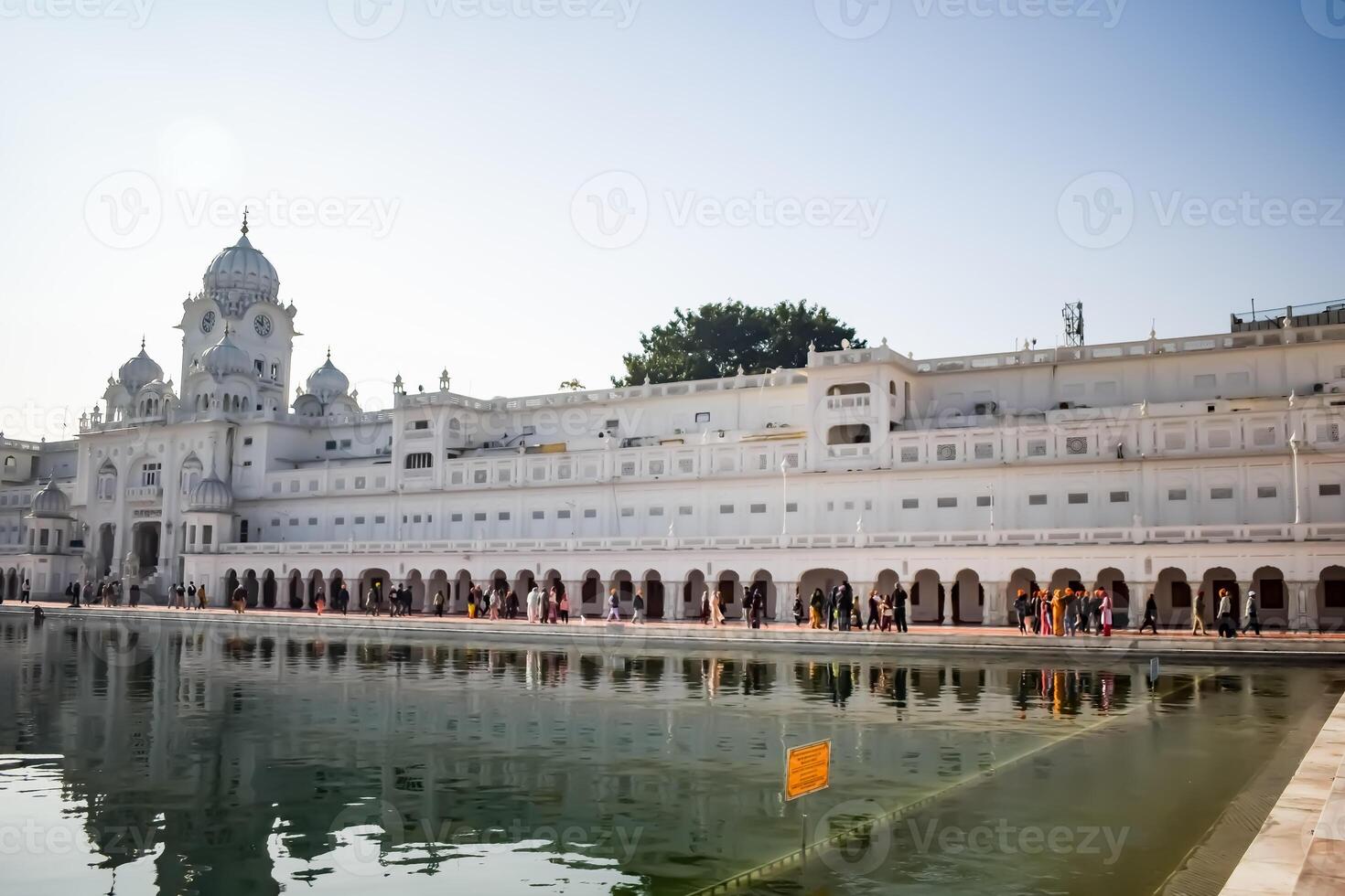 View of details of architecture inside Golden Temple - Harmandir Sahib in Amritsar, Punjab, India, Famous indian sikh landmark, Golden Temple, the main sanctuary of Sikhs in Amritsar, India photo