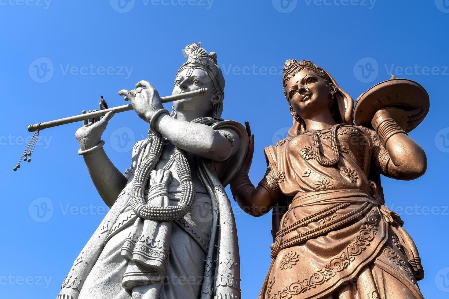 Big statue of Lord Radha Krishna near Delhi International airport, Delhi, India, Lord Krishna and Radha big statue touching sky at main highway Mahipalpur, Delhi photo