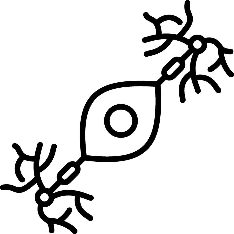 Bipolar Neuron Line Icon vector