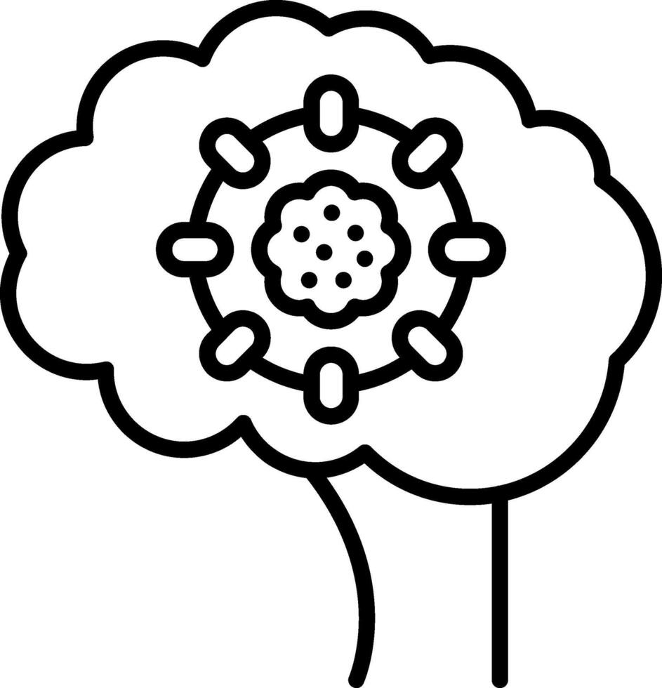 Brain Tumor Line Icon vector