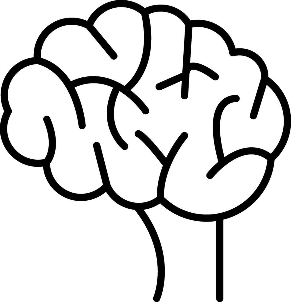 Human Brain Line Icon vector