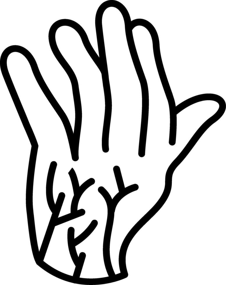 Hand Nerves Line Icon vector
