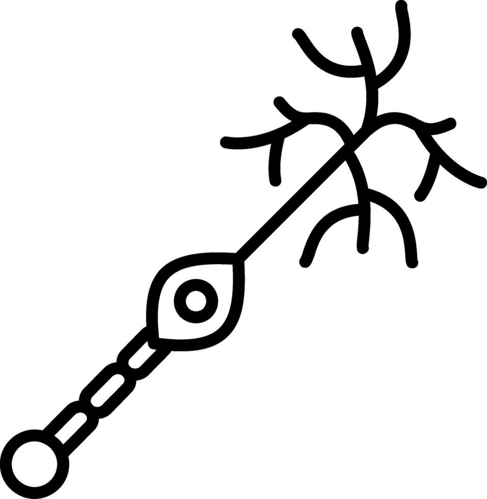 Unipolar Neuron Line Icon vector
