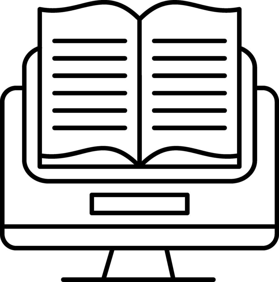 E Learning Line Icon vector