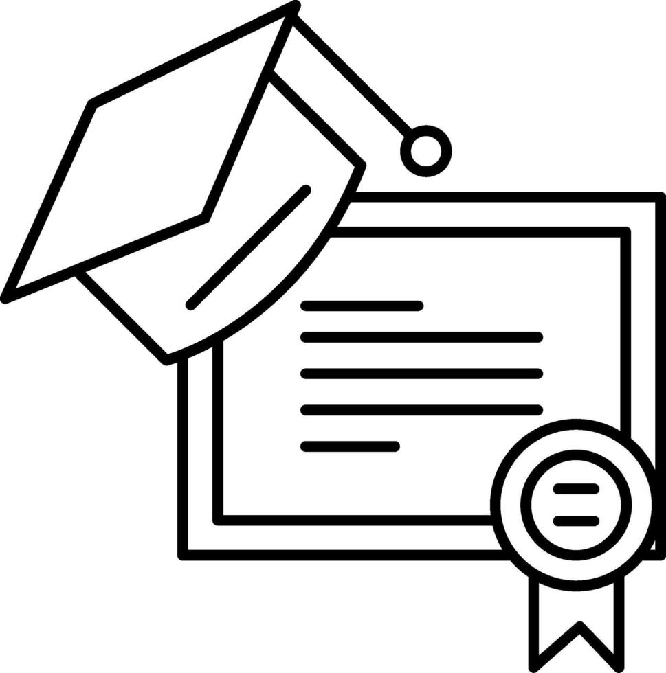 Graduation Line Icon vector