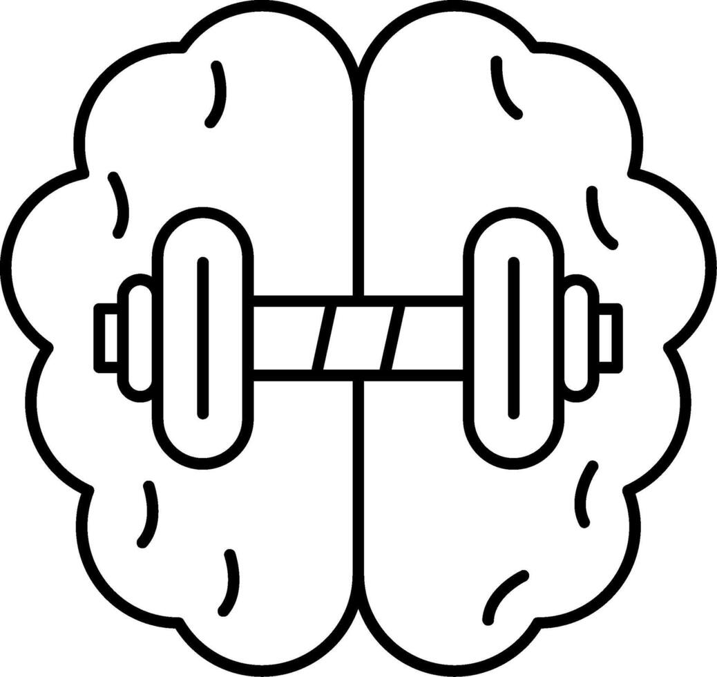 Brain Fitness Line Icon vector
