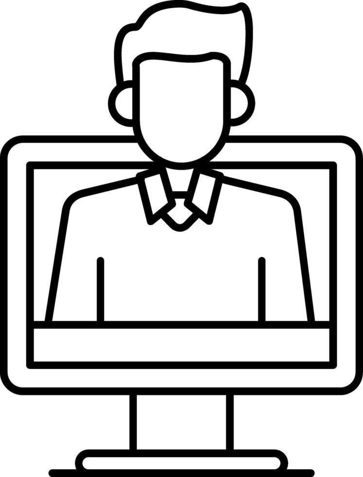 Online Tutoring Line Icon vector