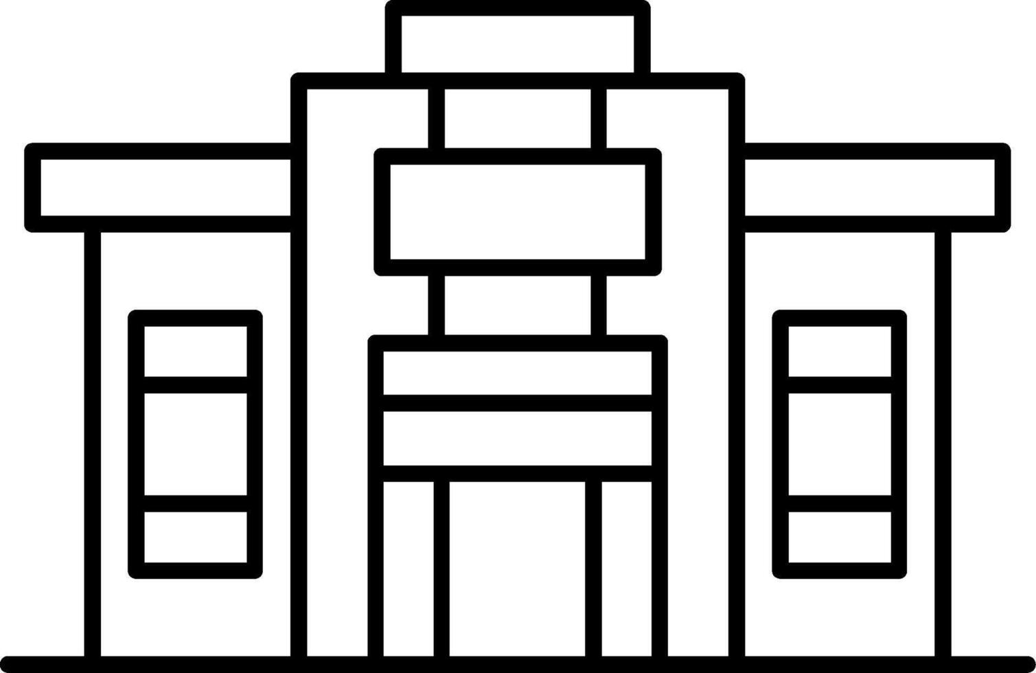 Institute building Line Icon vector