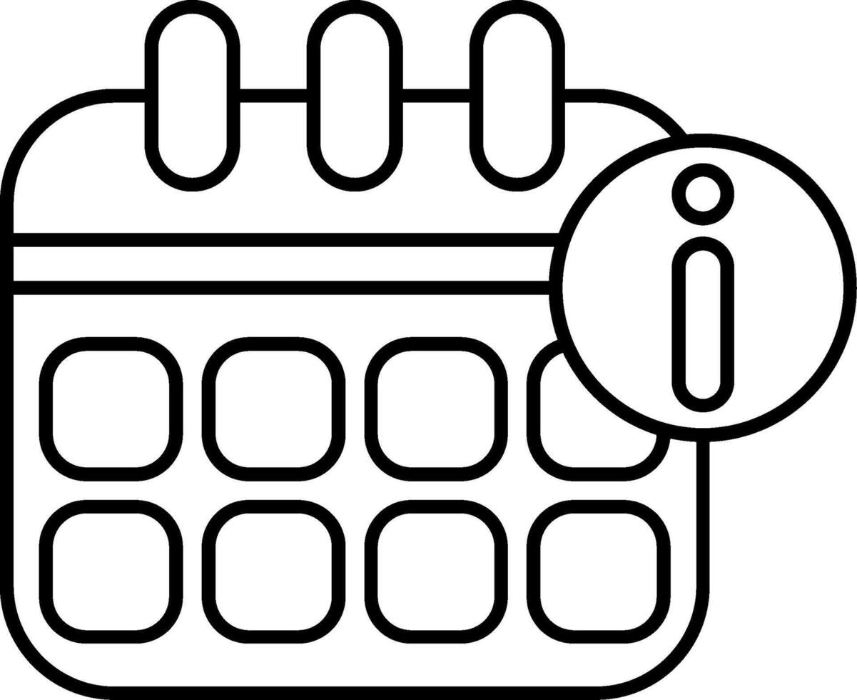 Calendar Info Line Icon vector