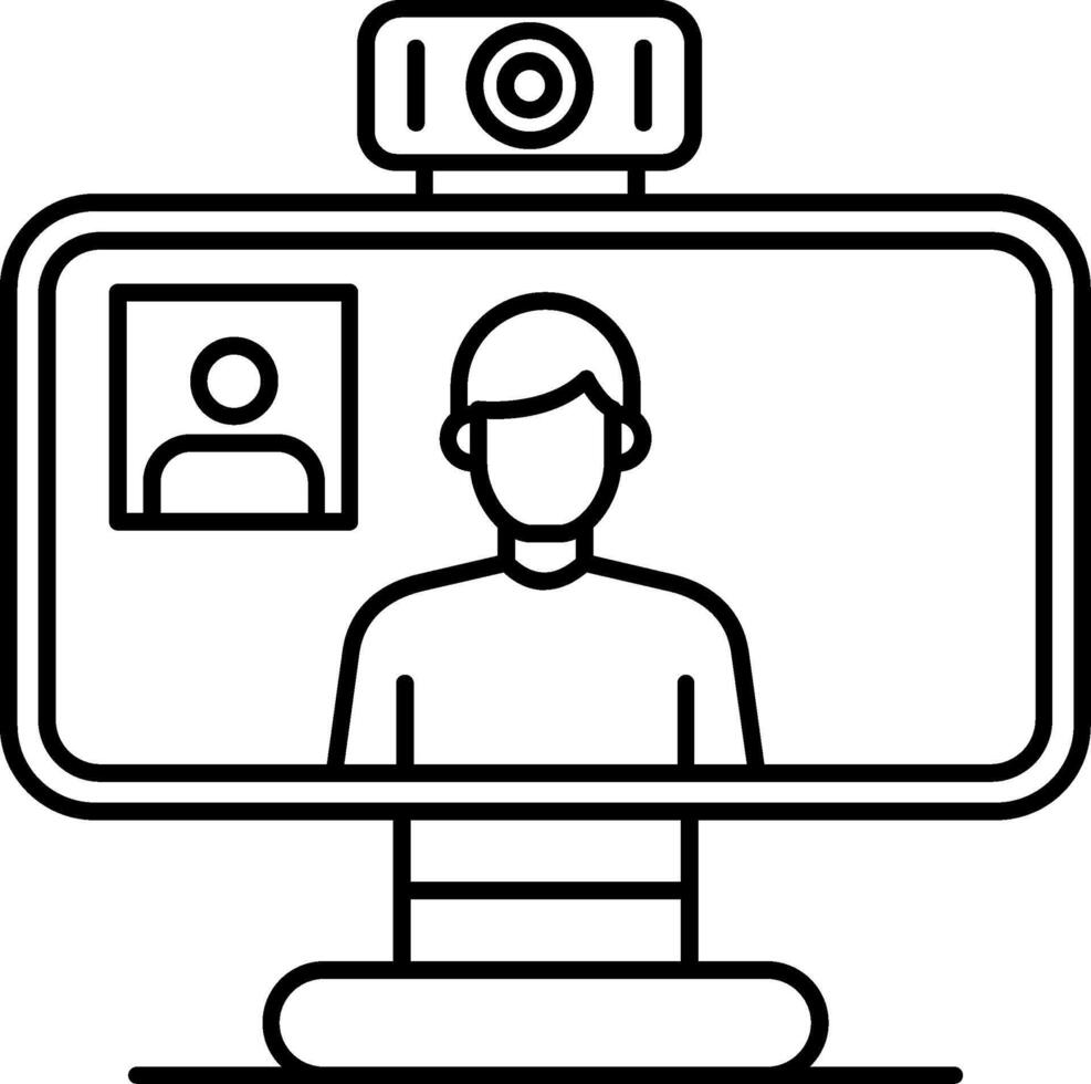 Videocall Line Icon vector