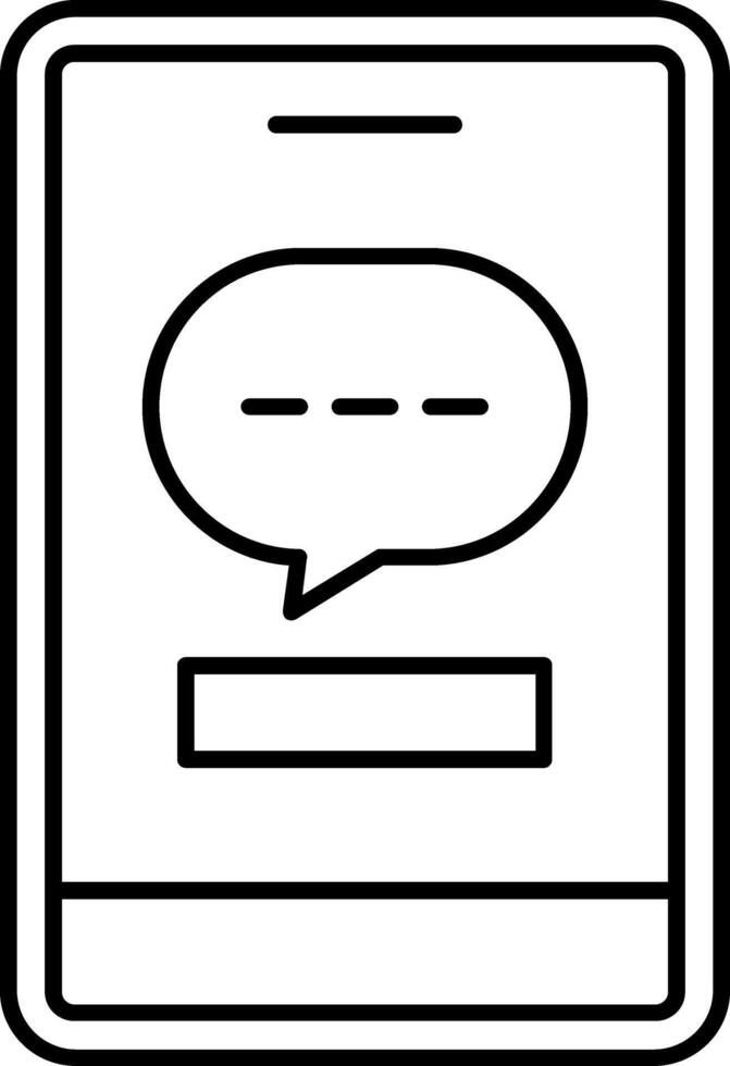 Phone Message Line Icon vector