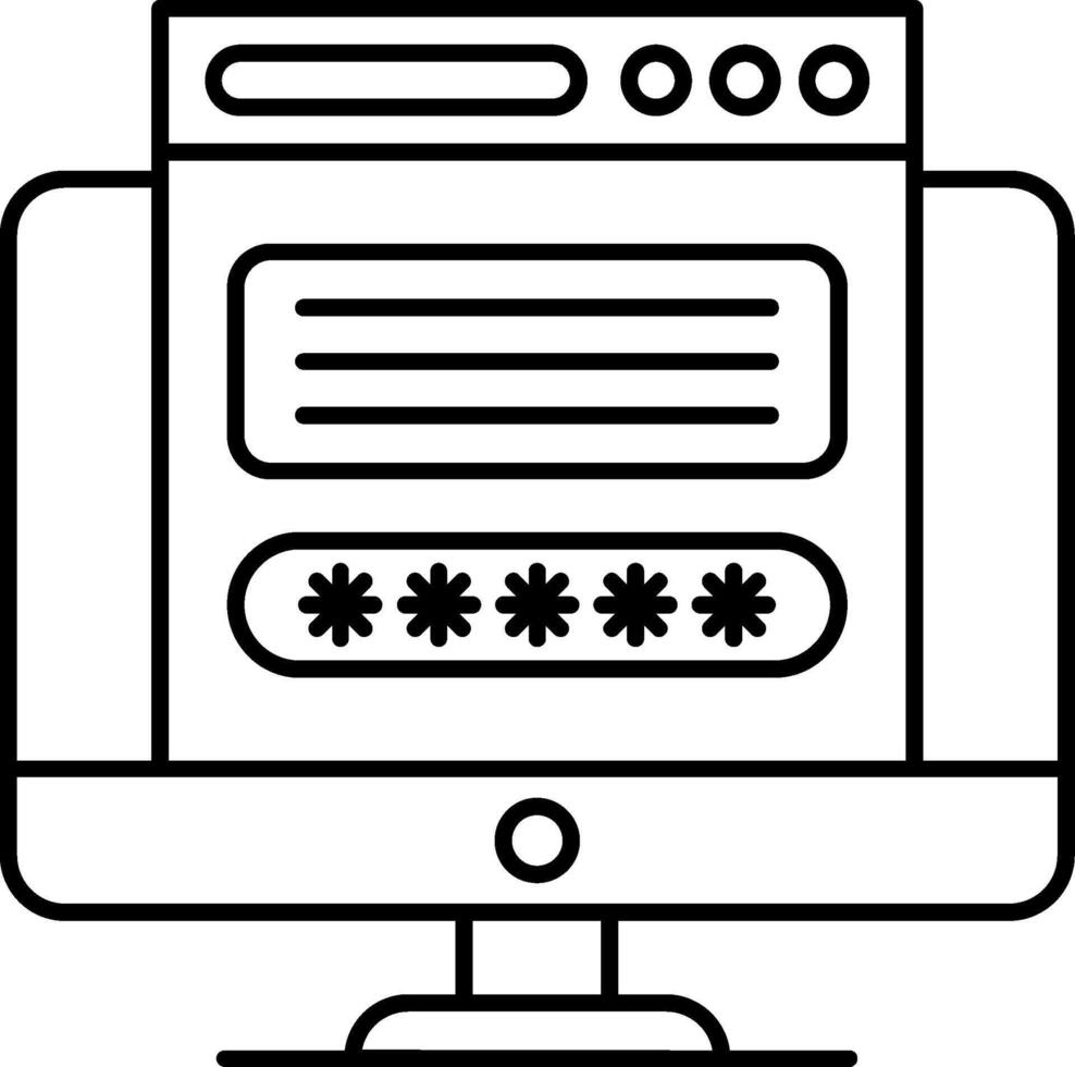 Password Line Icon vector