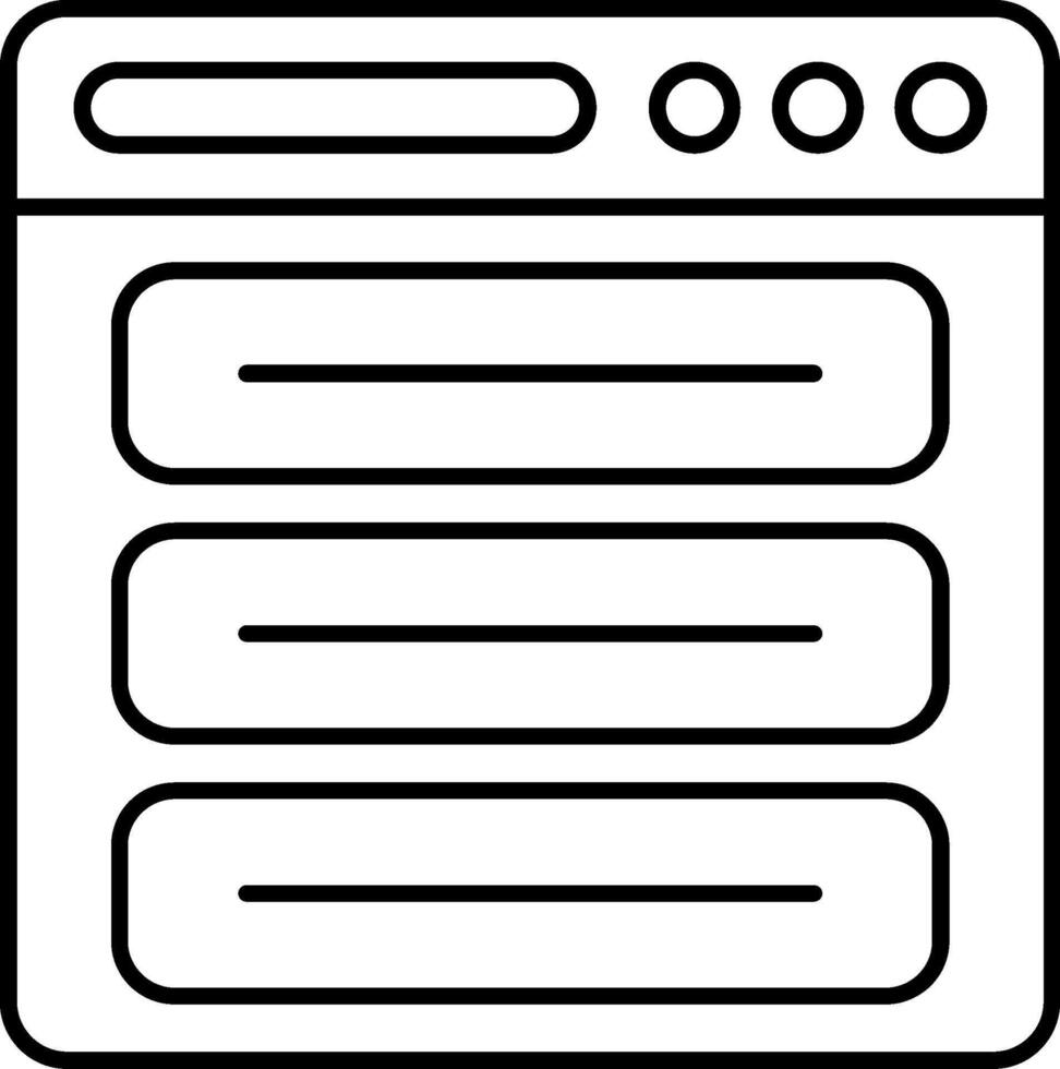 Web Menu Line Icon vector