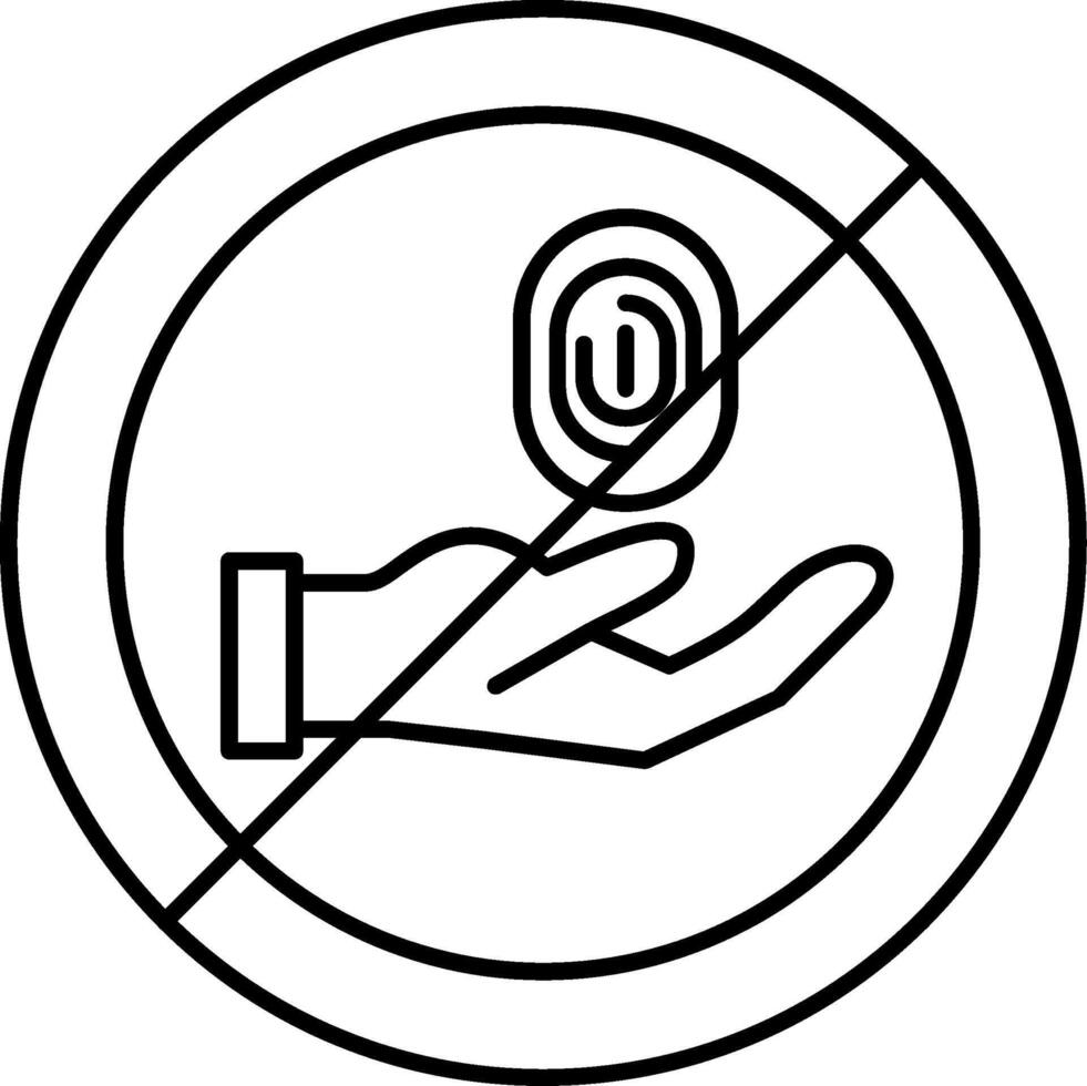 No Thief Line Icon vector