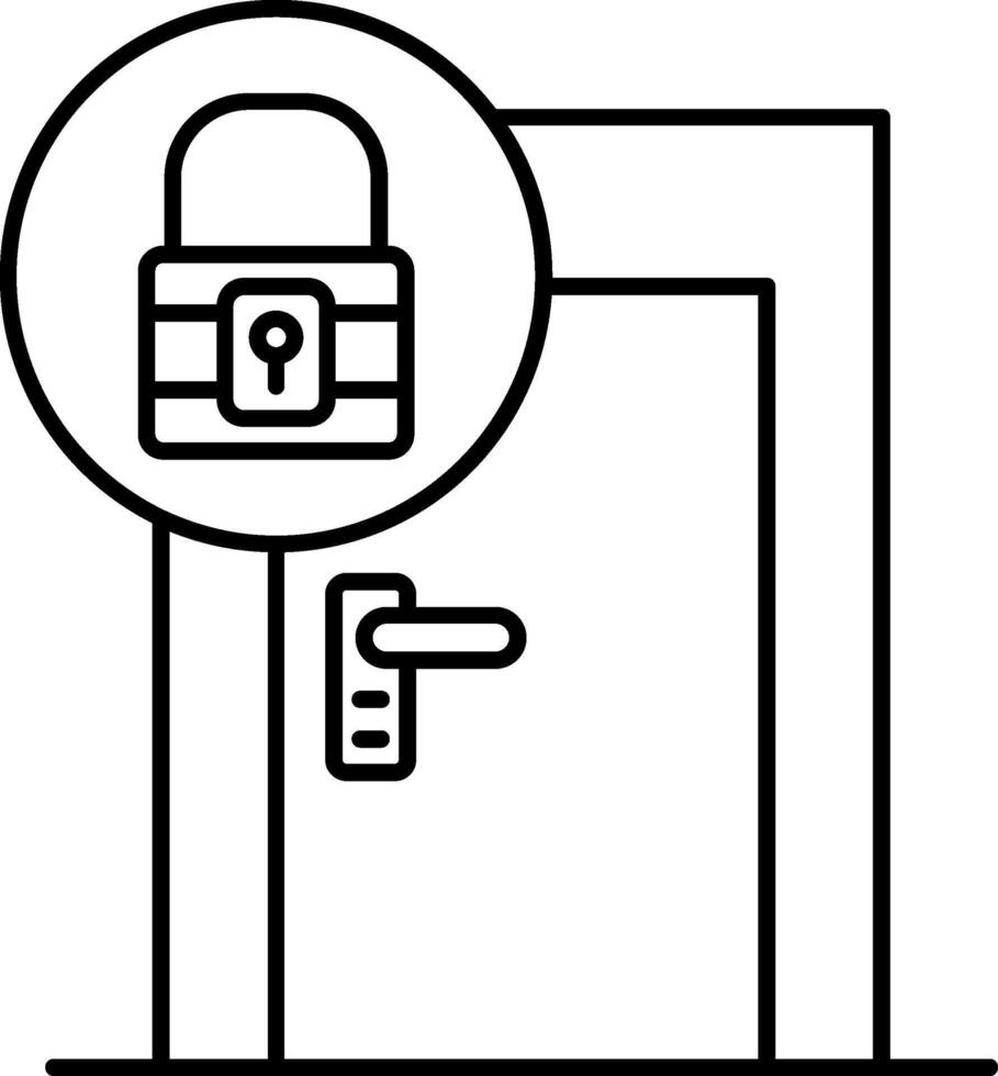 Door Lock Line Icon vector