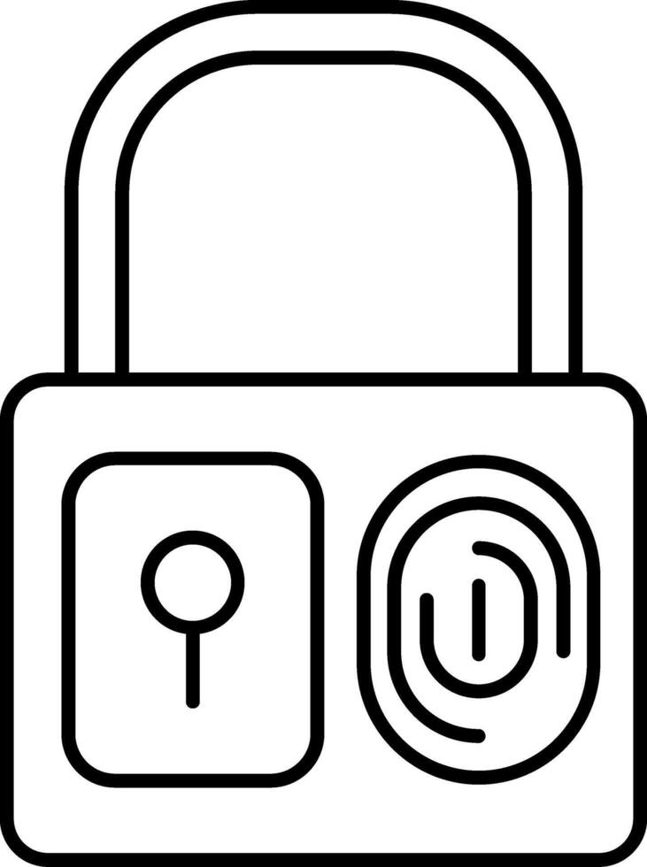 Fingerprint Lock Line Icon vector