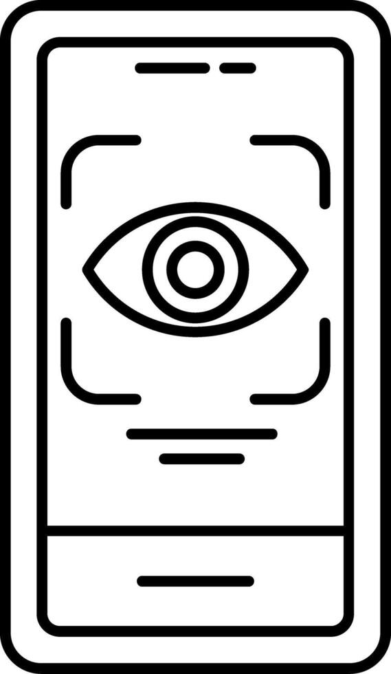 Retina Scanner Line Icon vector