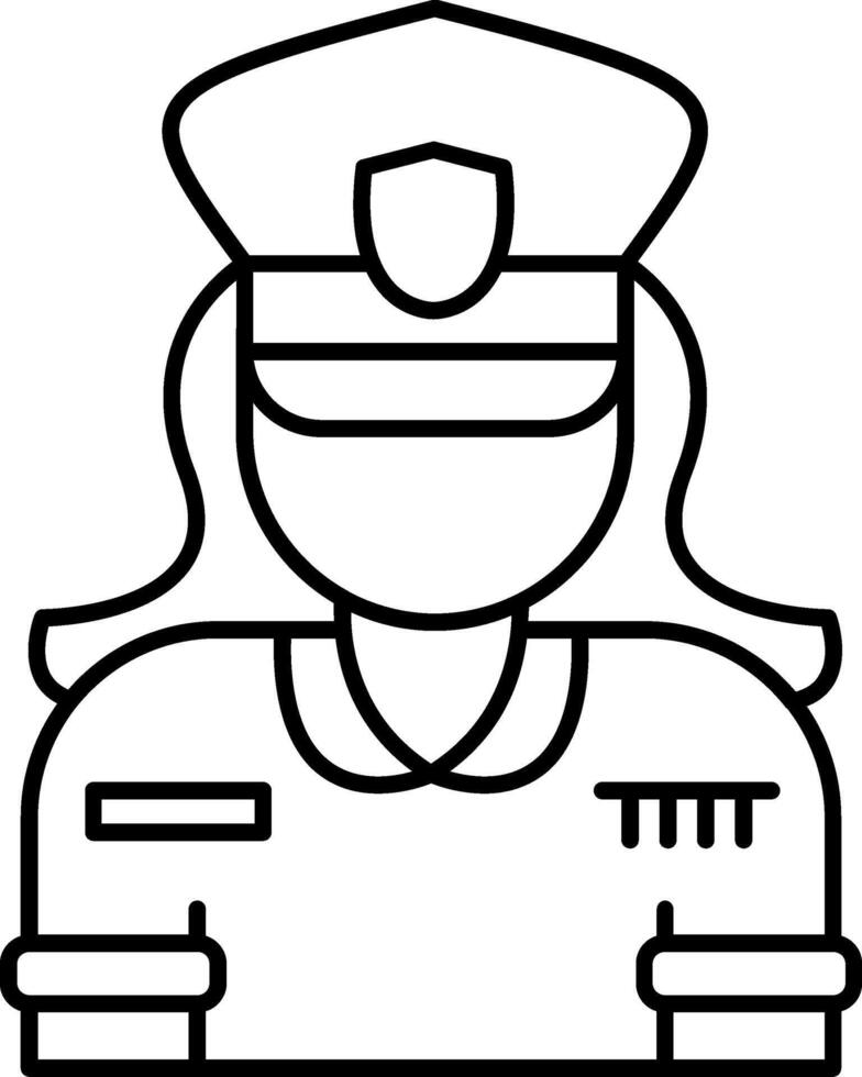 Policewoman Line Icon vector