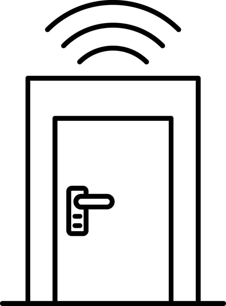 Smart Door Line Icon vector