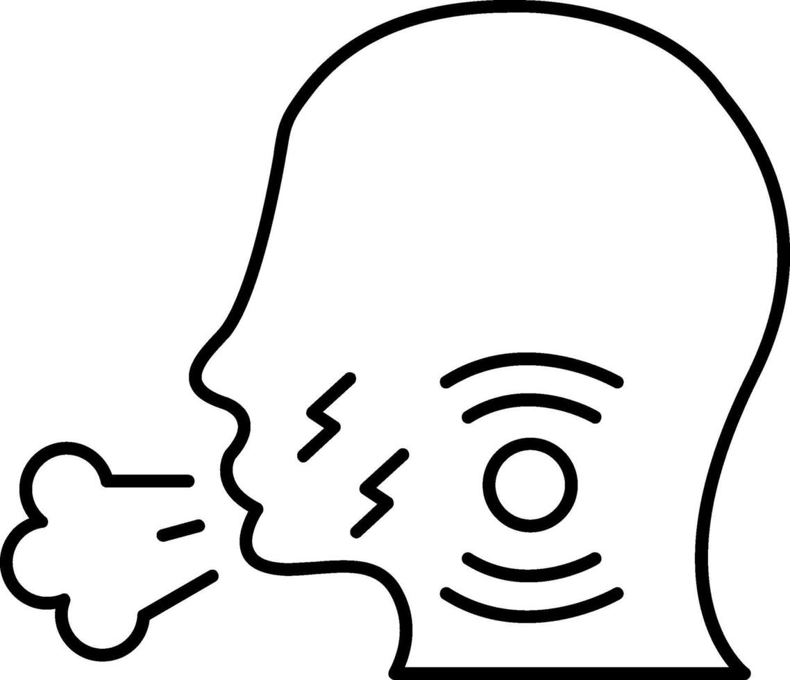 Cough Line Icon vector