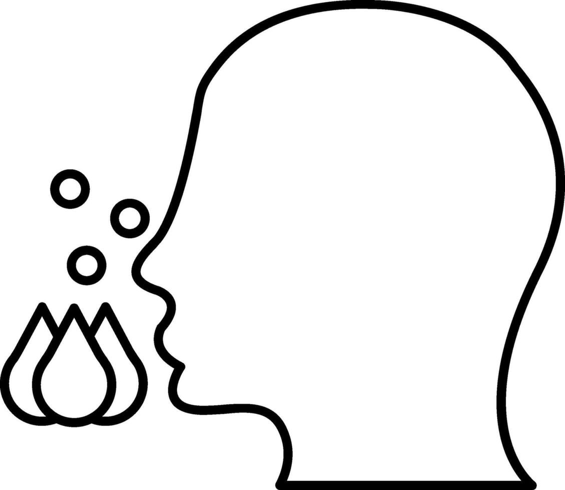 Pollen Allergy Line Icon vector