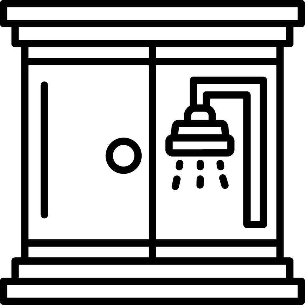 Shower Room Line Icon vector