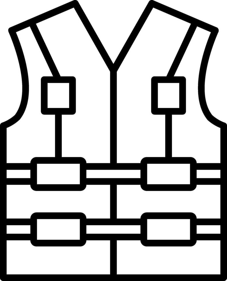 Life Jacket Line Icon vector