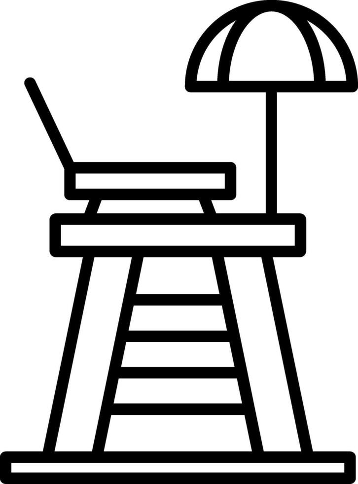 Lifeguard Chair Line Icon vector