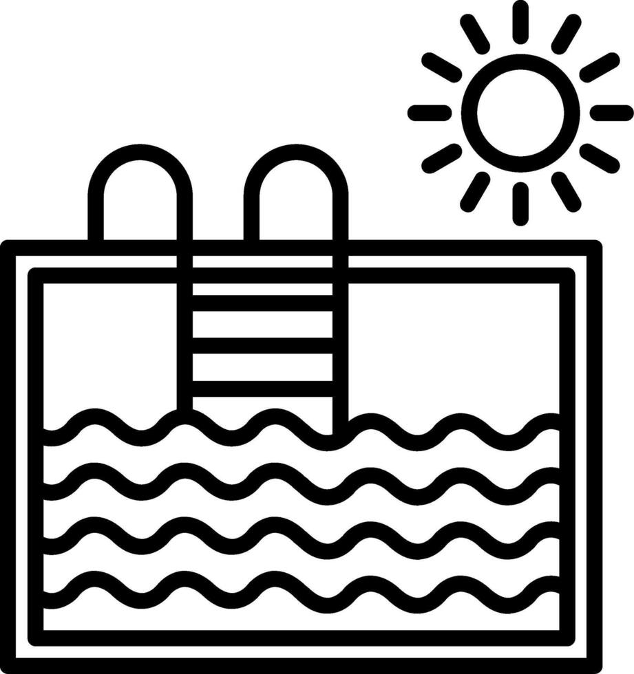 Swimming Pool Line Icon vector