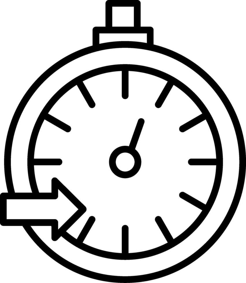 Pace Clock Line Icon vector