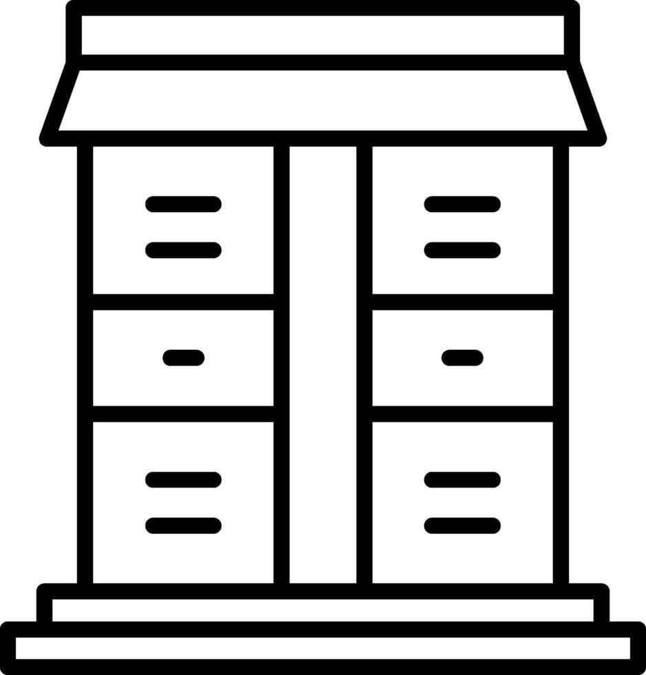 Lockers Line Icon vector