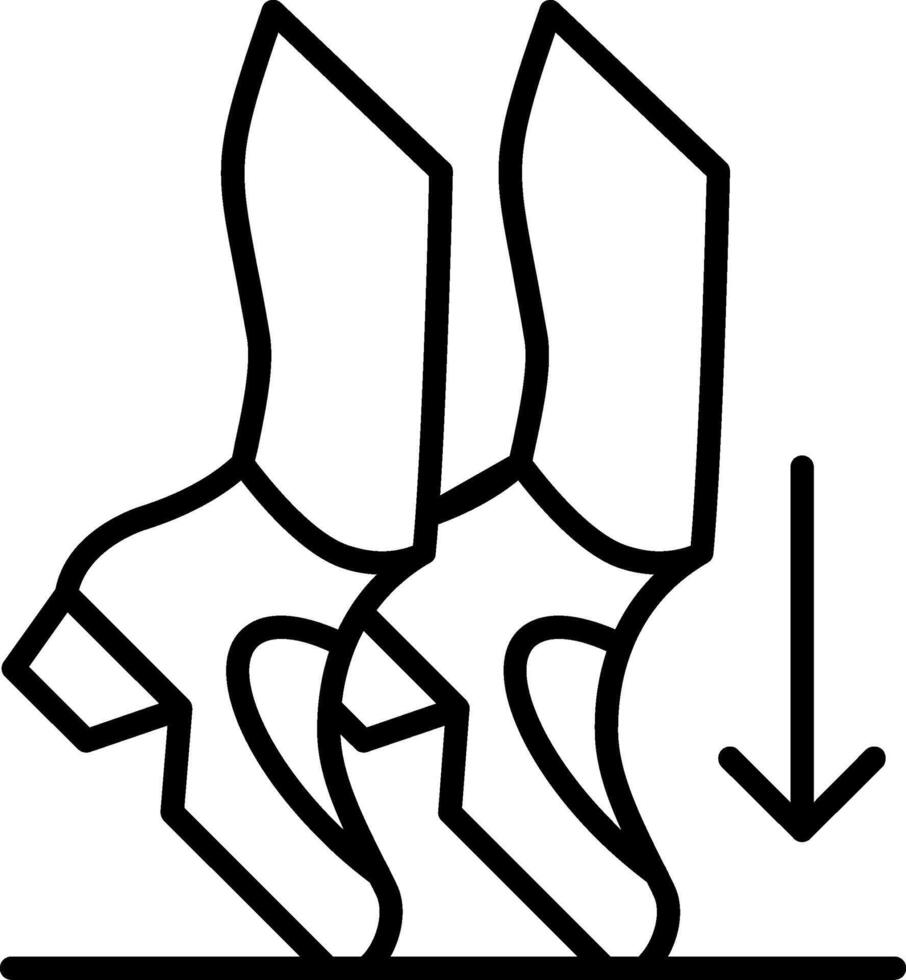 Toe Stand Line Icon vector