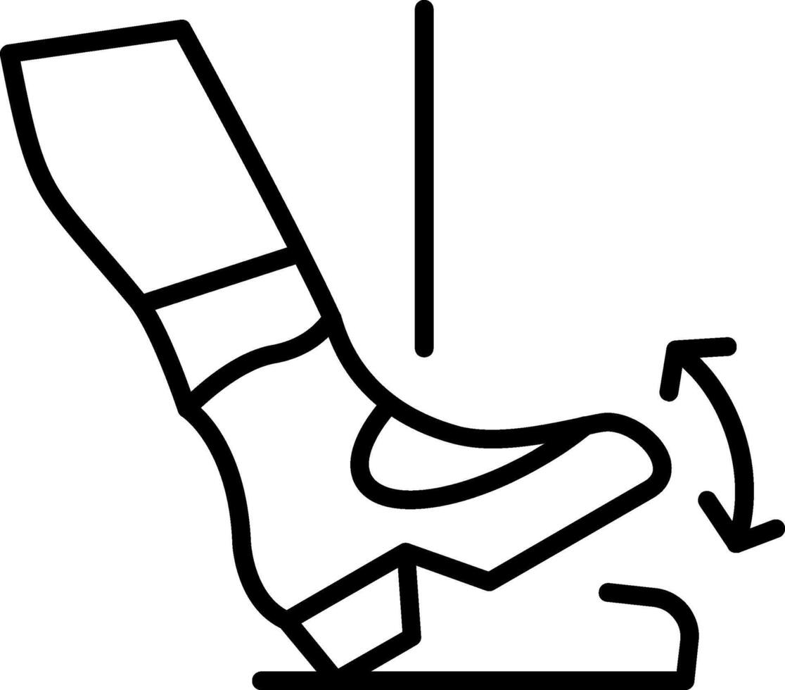 Toe Drop Line Icon vector