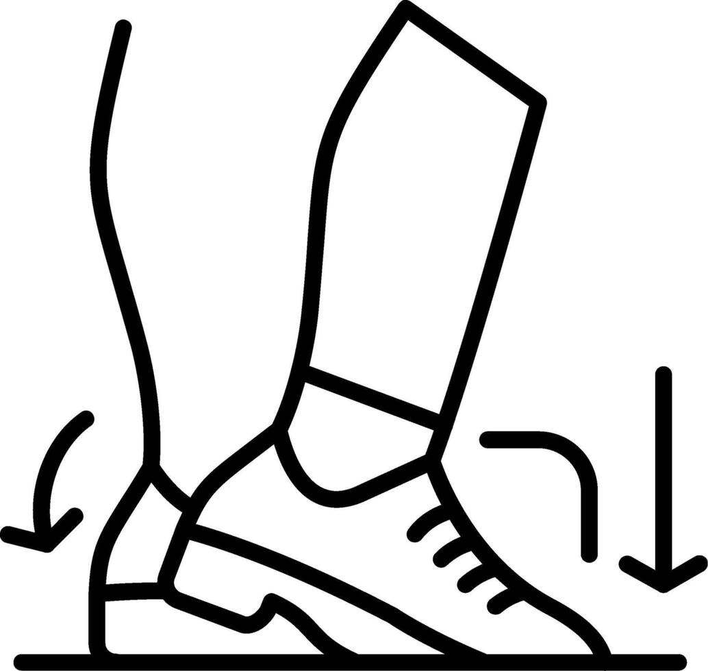 Toe Heel Line Icon vector