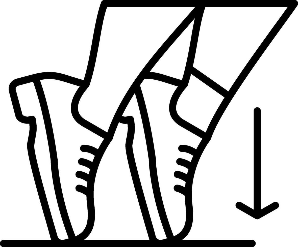 Toe Stand Line Icon vector