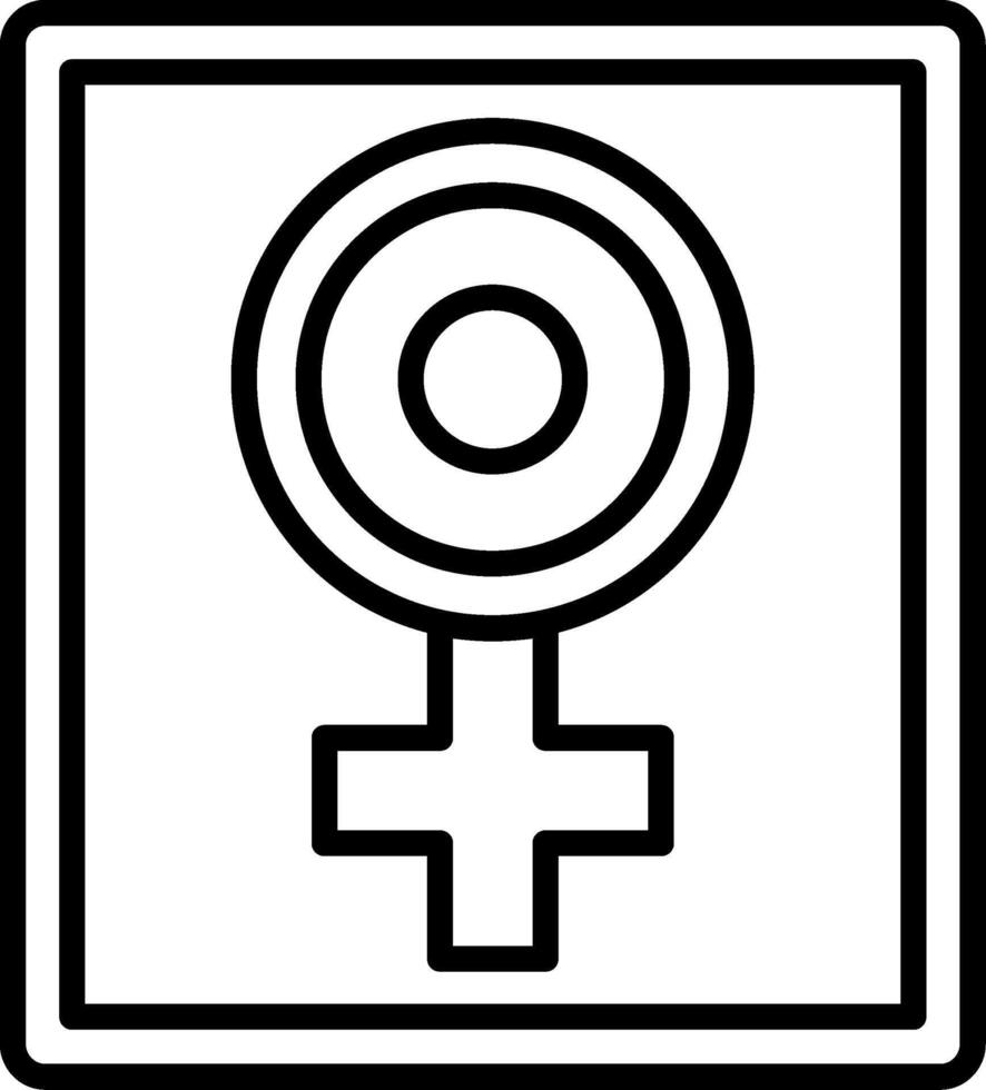 Girl Power Line Icon vector