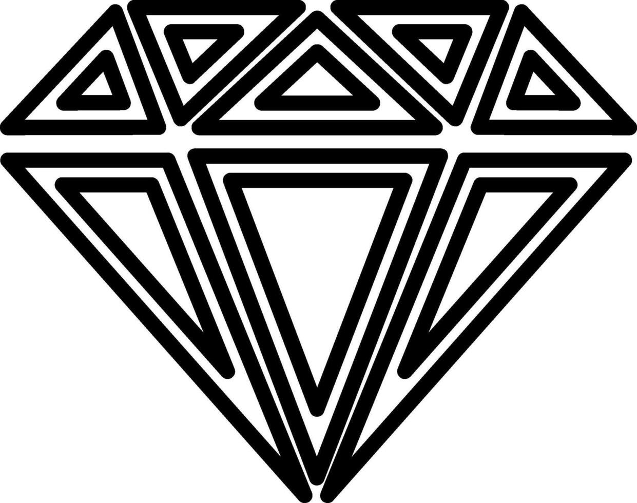 Diamond Line Icon vector
