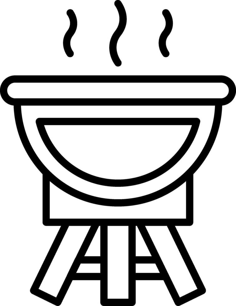 BBQ Grill Line Icon vector
