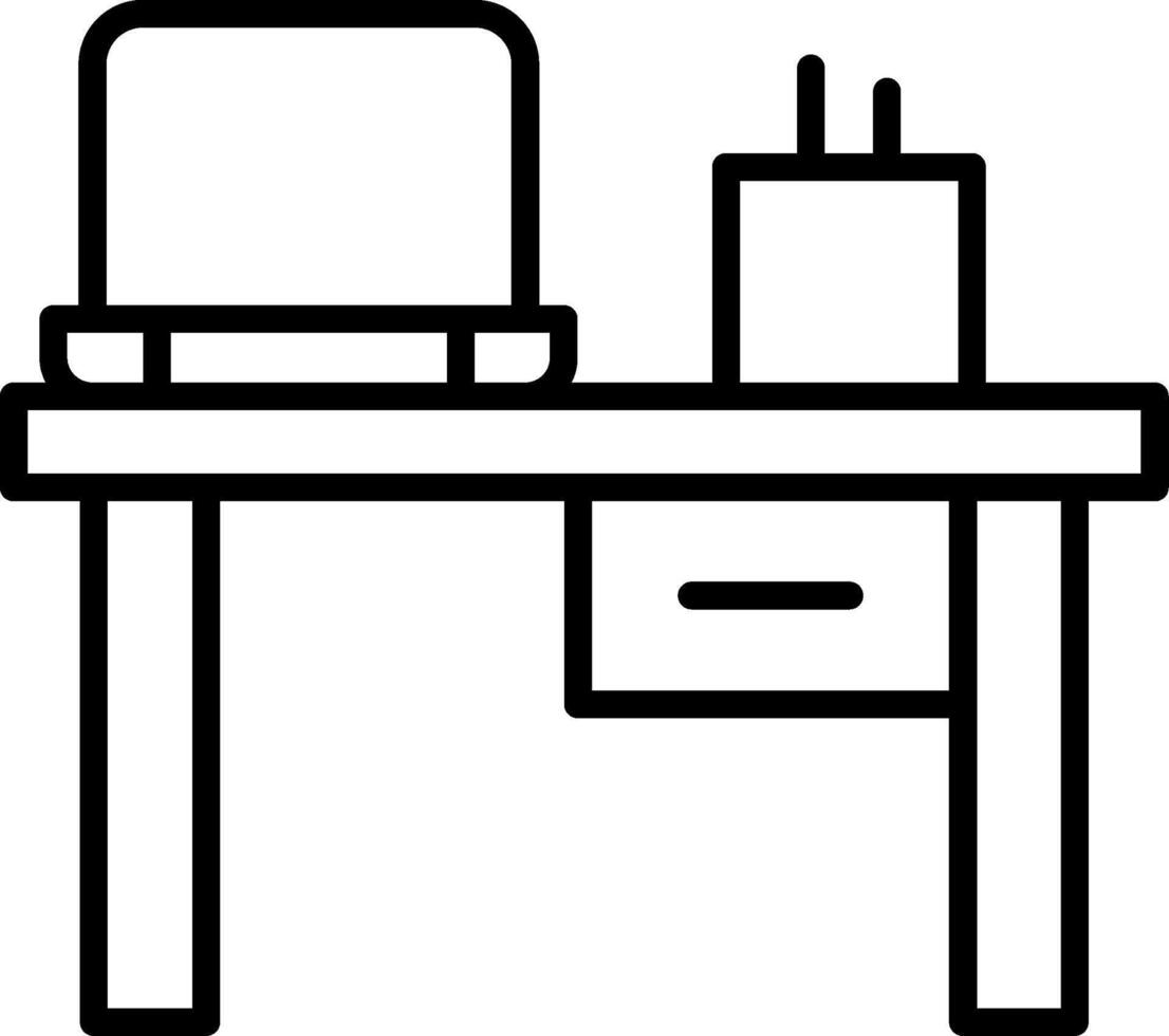 Workplace Line Icon vector