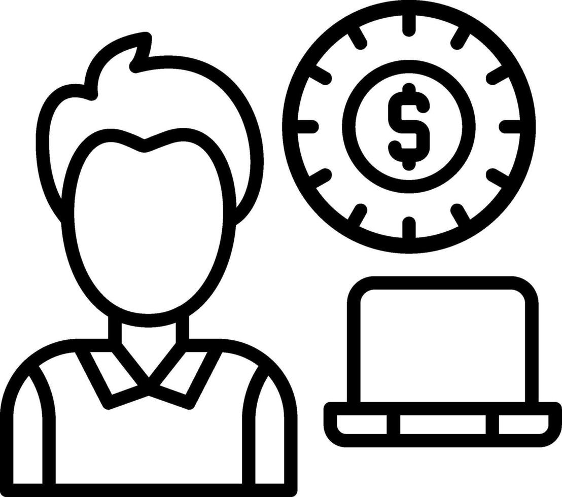 Freelancer Line Icon vector