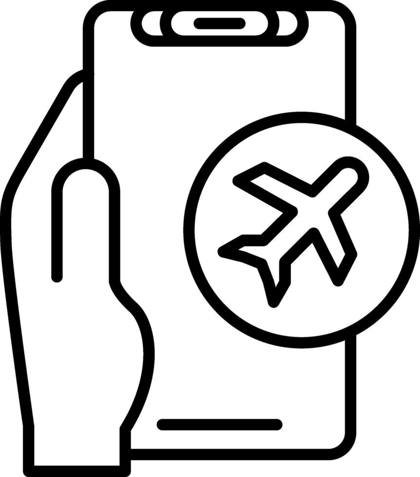 Airplane Mode Line Icon vector