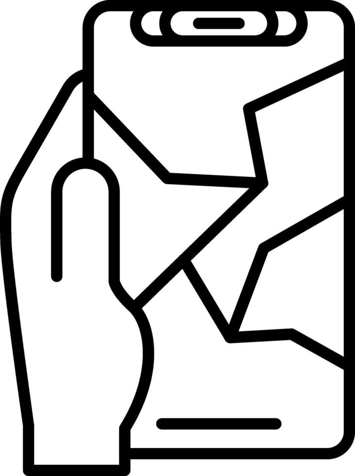 Creacked Line Icon vector