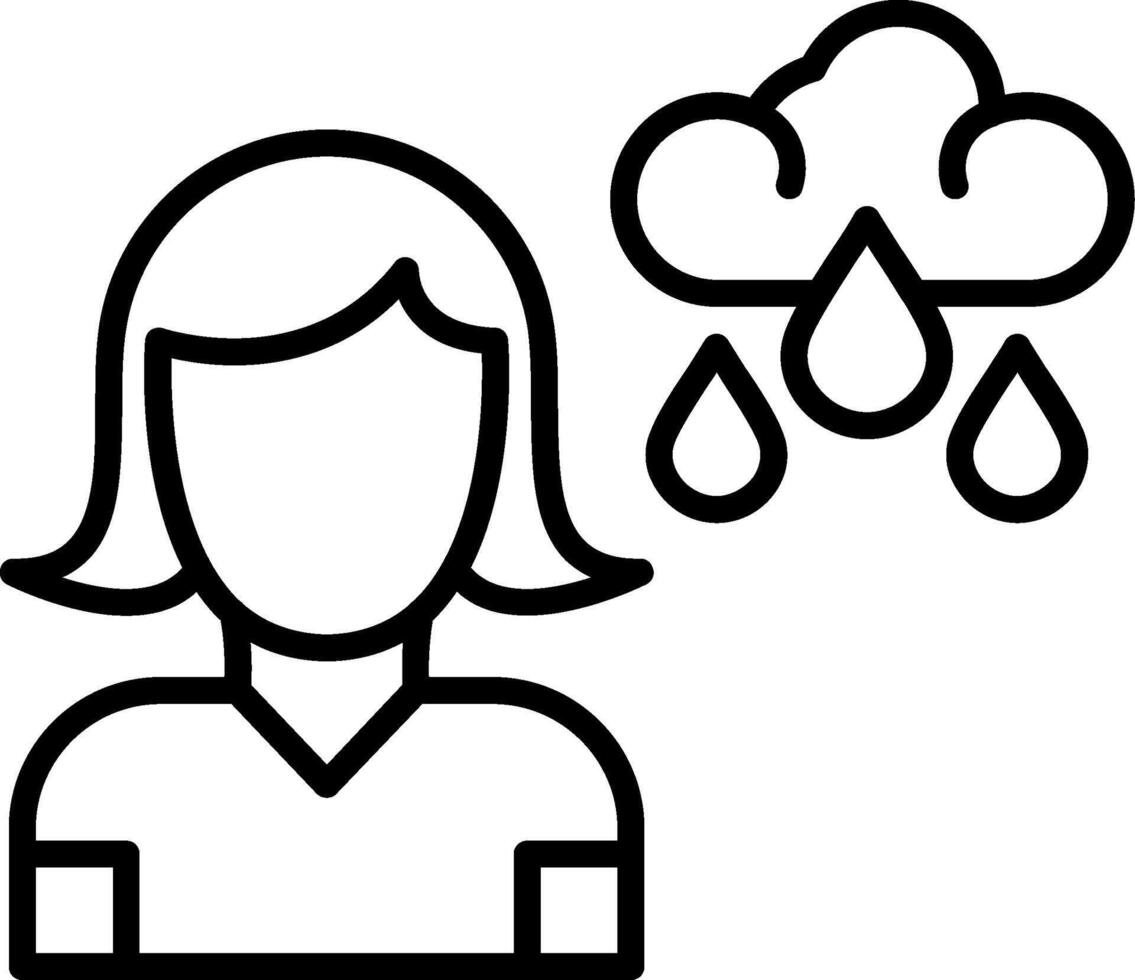 Depression Line Icon vector