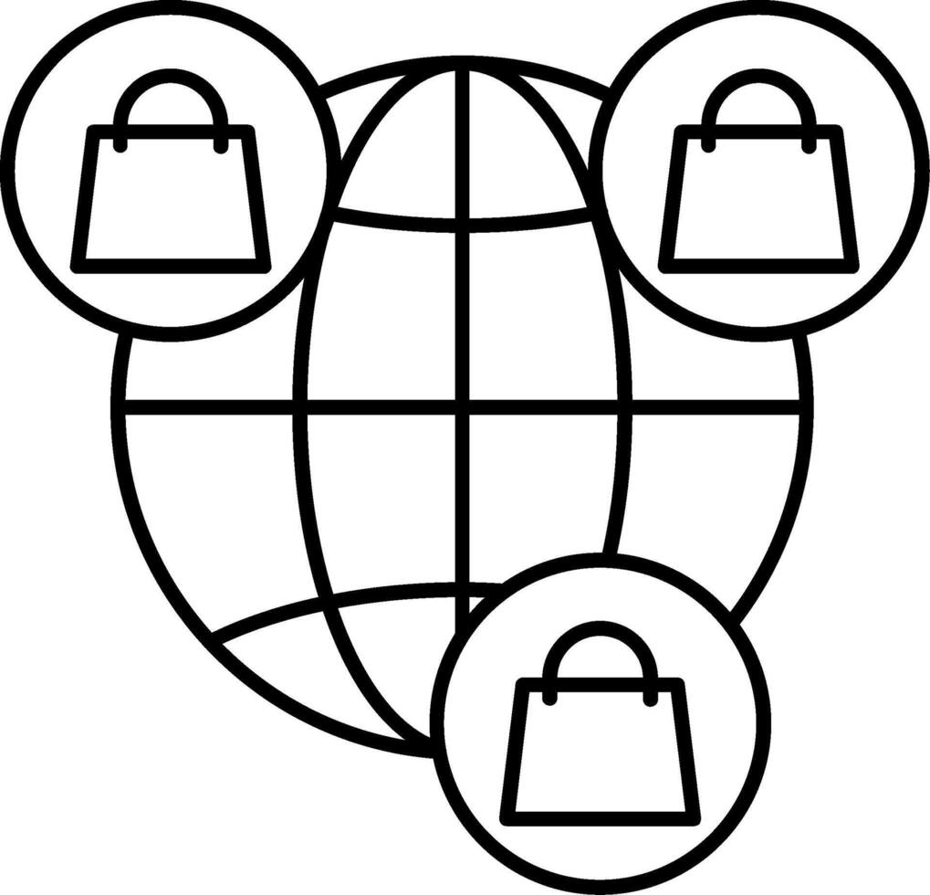 Worldwide Shopping Icon vector
