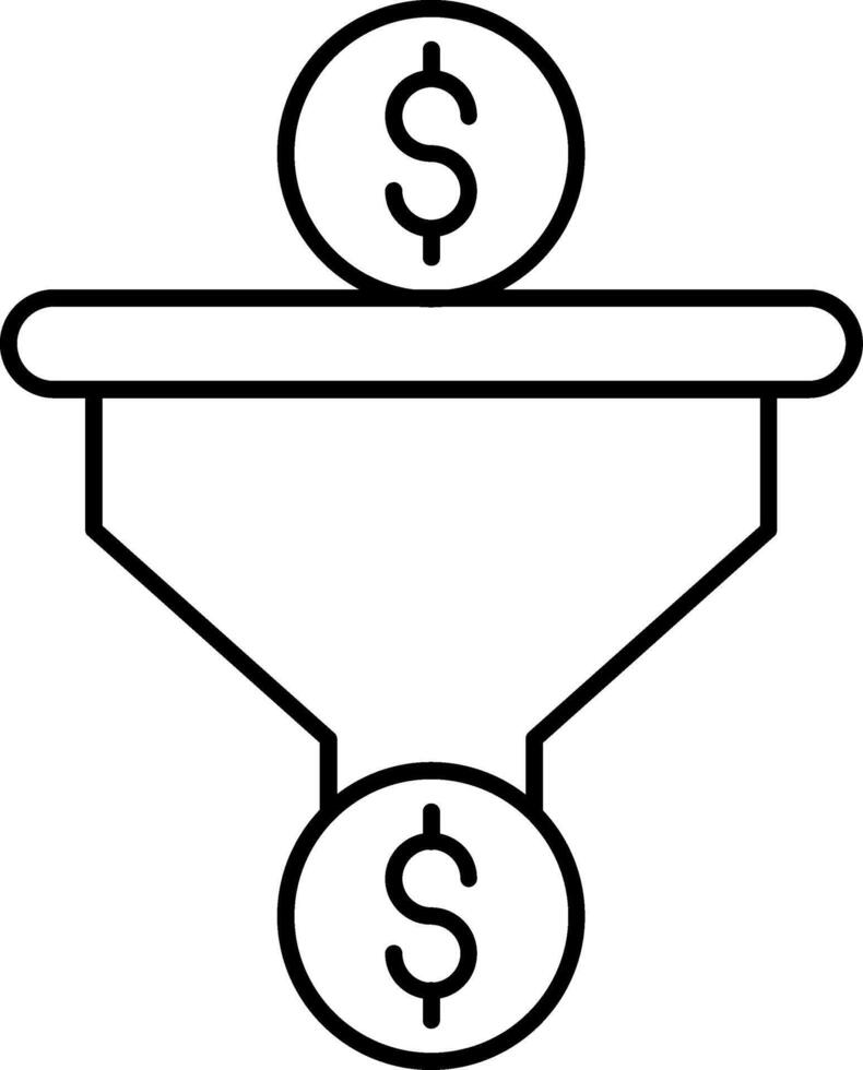 Dollar Sales Pipeline Icon vector