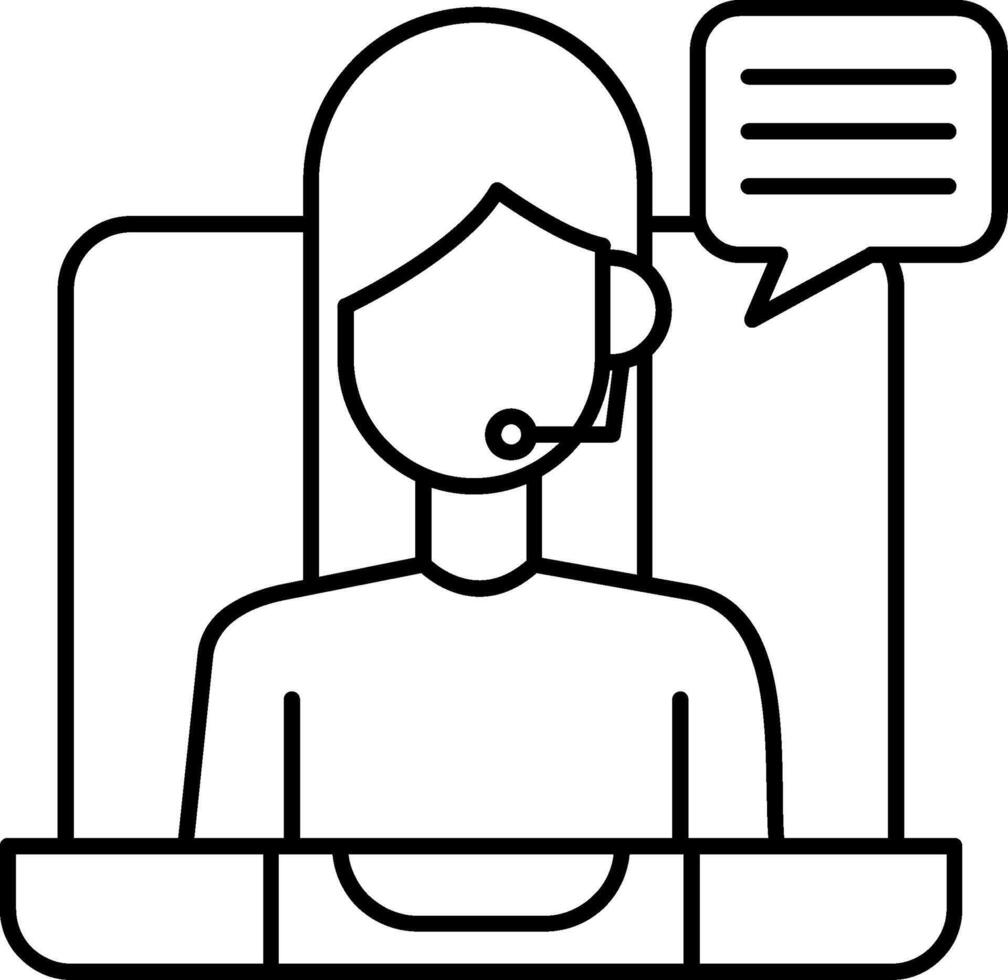 Remote Worker Line Icon vector