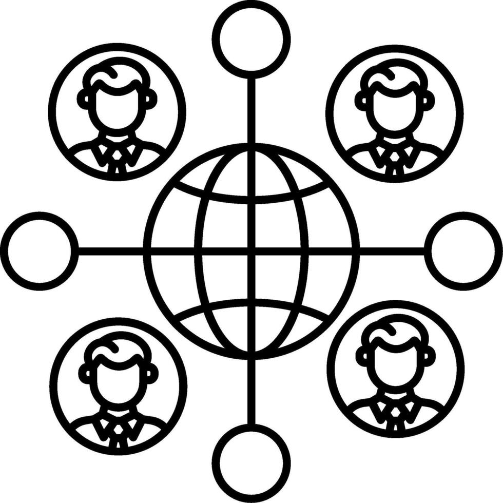 Remote Job Line Icon vector