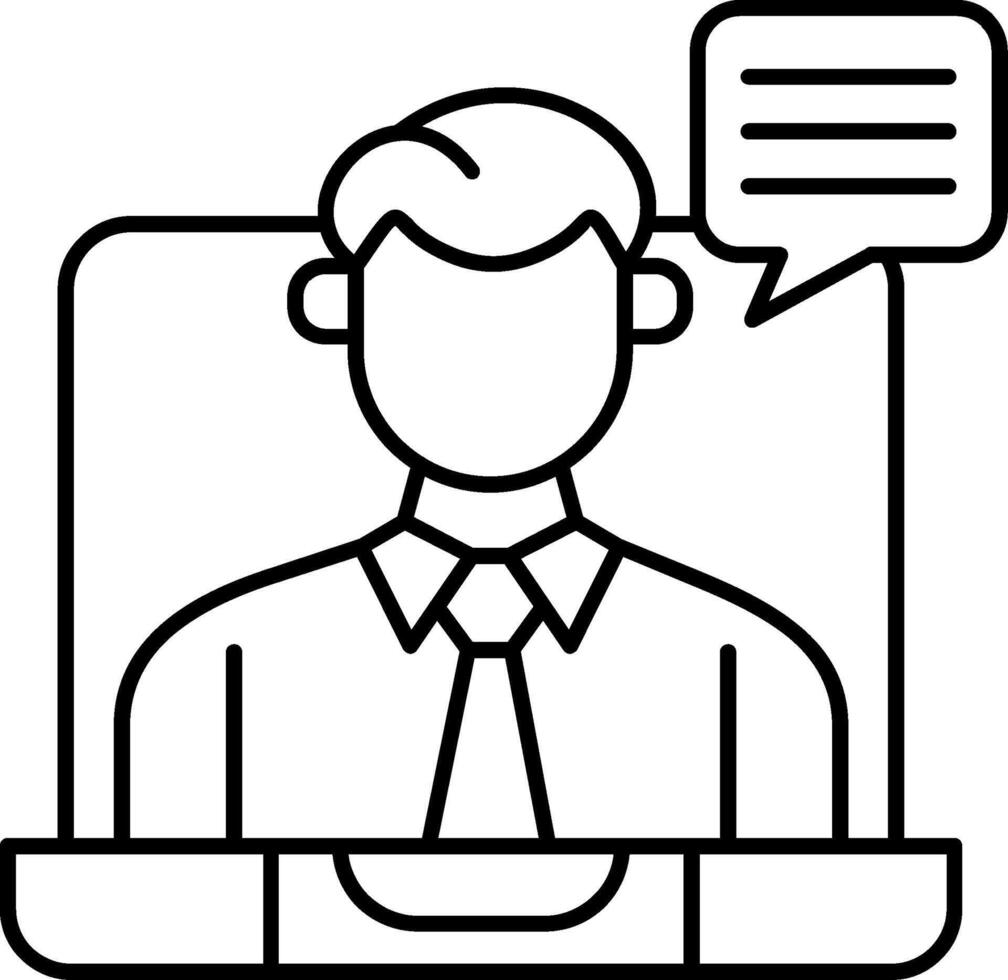 Virtual Meeting Line Icon vector